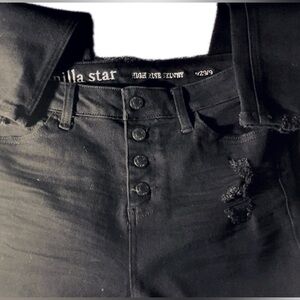 BLACK VANILLA STAR high rise Jeggings! Destructed Sz 9
